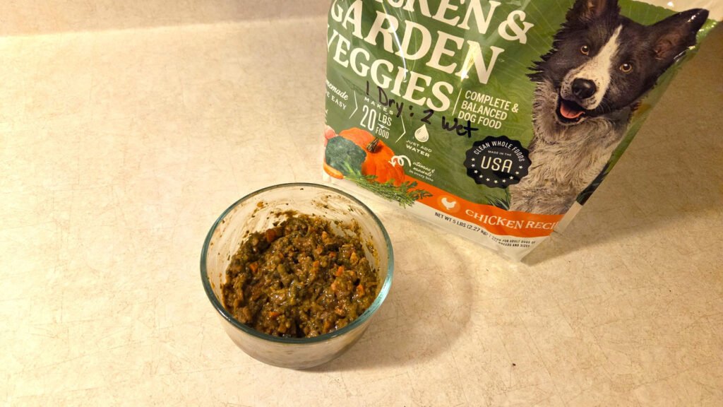 Dr. Harvey's dog food in a bowl