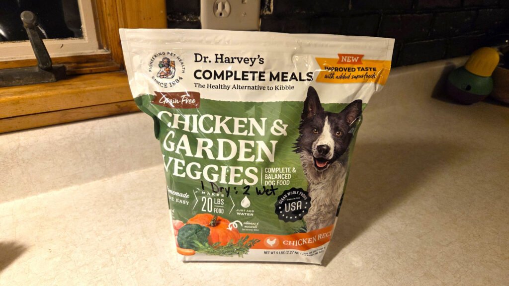 Dr. Harvey's dehydrated food in the bag