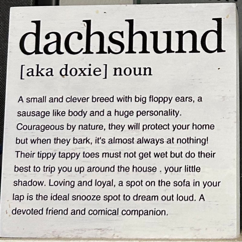 Dachshund sign with characteristics